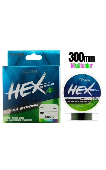 Fujin Hex Braid 4x 300mt Multicolor PE İp Misina ürün görseli 1