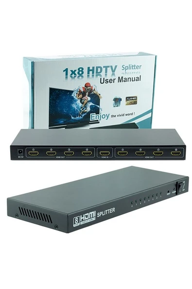 Pm-14218 1.4v 1080p 8 Port Hdmı Splıtter Dağıtıcı THS-108 ürün görseli 1