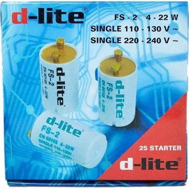 D-LİTE S2 STARTER 4-22W 220-240V ( KISA FLORASAN İÇİN ) 25 AD. ürün görseli 1