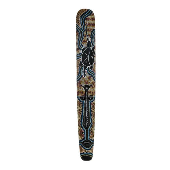 Ahşap Aborjin Mask 100 cm Renkli Duvar Dekoru Maske ürün görseli 1