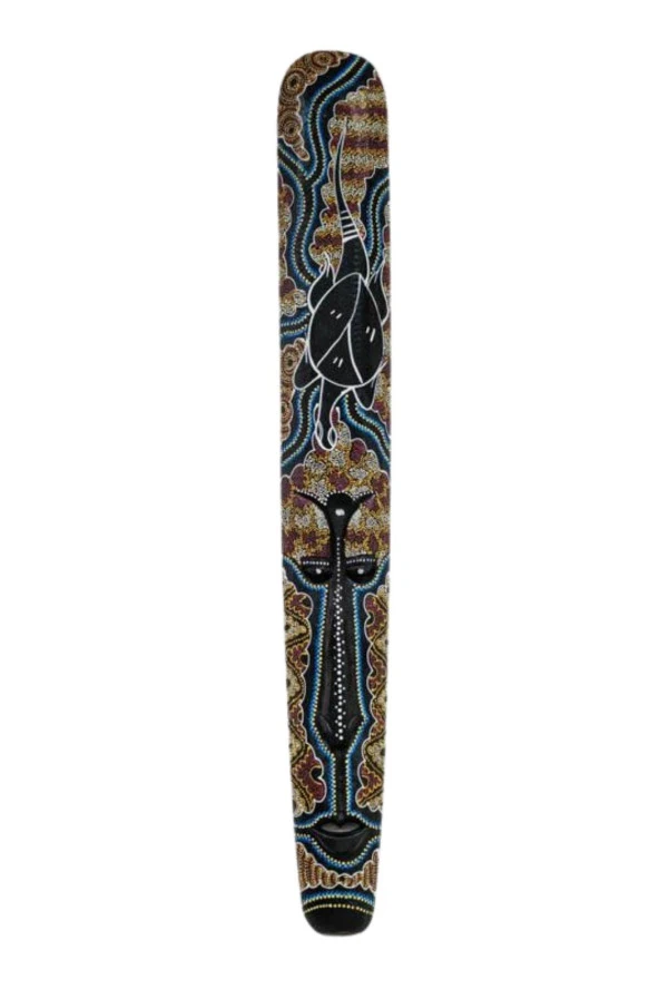Ahşap Aborjin Mask 100 cm Renkli Duvar Dekoru Maske - Resim 5