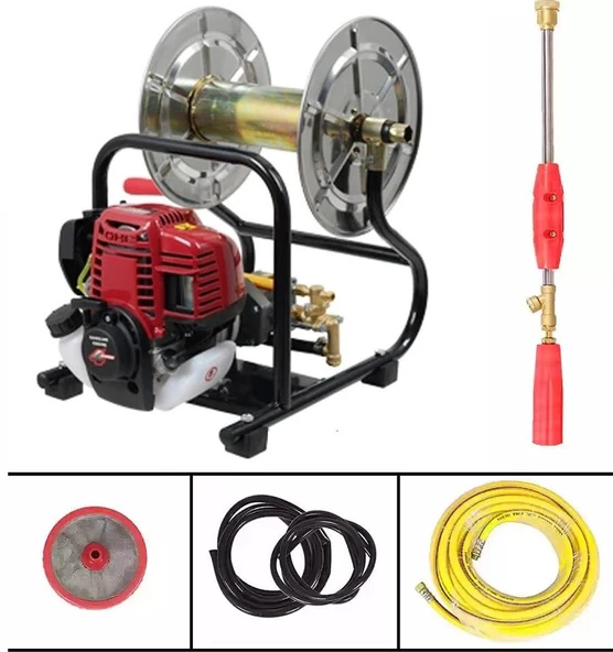 Gardenpro GP-900/4T Makaralı 4 Zamanlı İlaçlama Makinesi 25 Mt Hortum ürün görseli 1
