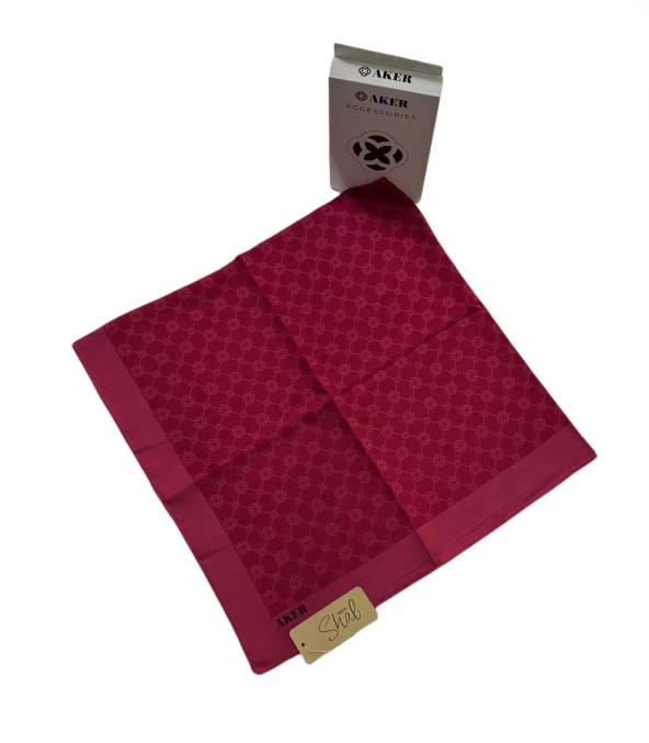 Elegance Monogram Eşarp - Fuşya - 1090500-993 - Resim 3