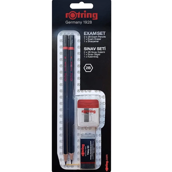 Rotring Sınav Seti 2B+Silgi+Kalemtıraş Bls 2 Li ürün görseli 1