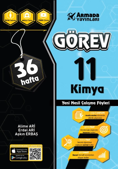 Armada Yayınları Görev 11 Kimya Yeni Nesil Çalışma Föyleri ürün görseli 1
