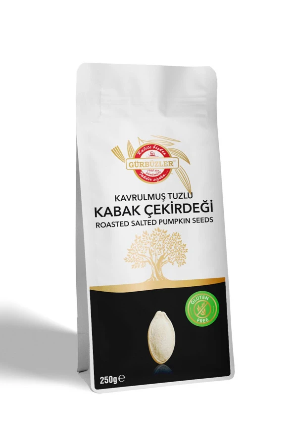 Gürbüzler Glutensiz Kabak Çekirdeği Kavrulmuş Tuzlu 250 Gram ürün görseli 1