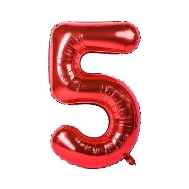 Benim Marifetlerim 5 Rakamı Kırmızı Folyo Balon 16 inch 40 cm ürün görseli 1