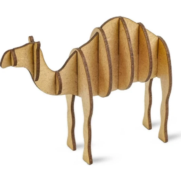 MAKET 3D AHŞAP MAKET DEVE AHŞAP BOYAMA MAKETİ NATUREL AHŞAP BOYAMA DEVE EĞİTİCİ OYUNCAK DEVE BOYAMA ürün görseli 1