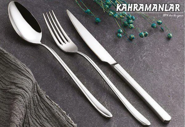 Kahramanlar Deniz 72 Parça Çelik Çatal Kaşık Takımı 12 Kişilik Set ürün görseli 1