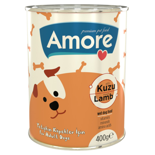 Amore Tahılsız Kuzu Parça Etli Yetişkin Köpek Konservesi 400gr ürün görseli 1
