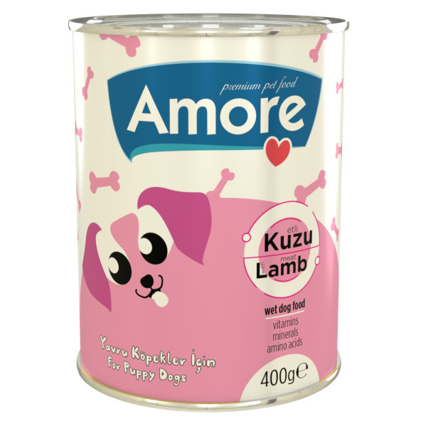 Amore Tahılsız Puppy Kuzu Parça Etli Yavru Köpek Konservesi 400gr ürün görseli 1
