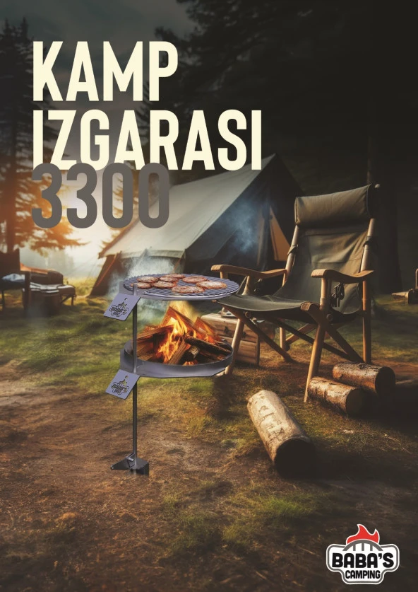 KAMP IZGARASI 3300 / ÇAP: 33 CM / PORTATIF / BABA'S CAMPING ürün görseli 1