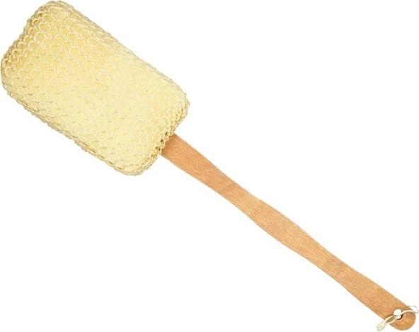 La Perla %100 Doğal Sisal Ahşap Saplı Masaj Lifi ürün görseli 1