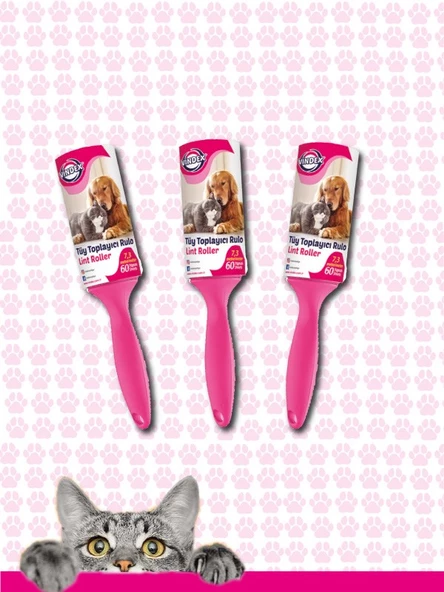 Vindex Kedi Köpek Tüy Toplayıcısı 3 x 60'lı ürün görseli 1