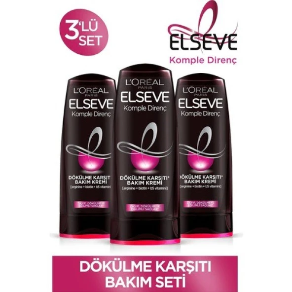 Elseve Komple Direnç Dökülme Karşıtı Saç Bakım Kremi 3x390 ML ürün görseli 1