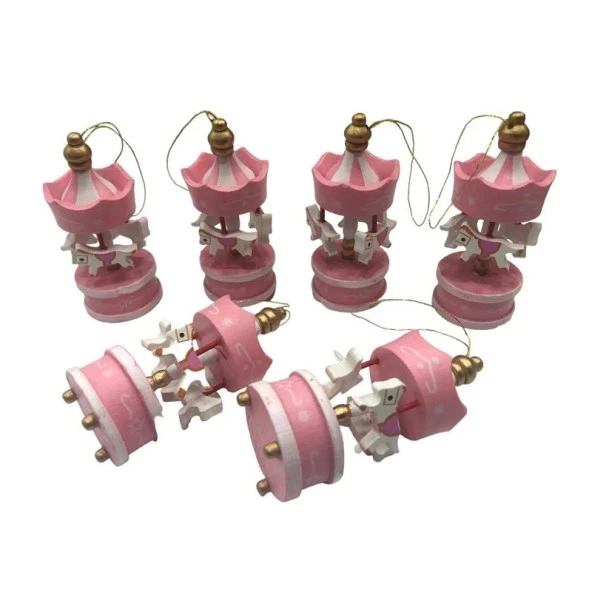 6 ADET PEMBE MİNİ ATLI KARINCA AHŞAP ATLI KARINCA DEKOR OBJE PEMBE ATLI KARINCA DEKORATİF OBJELER - Resim 2
