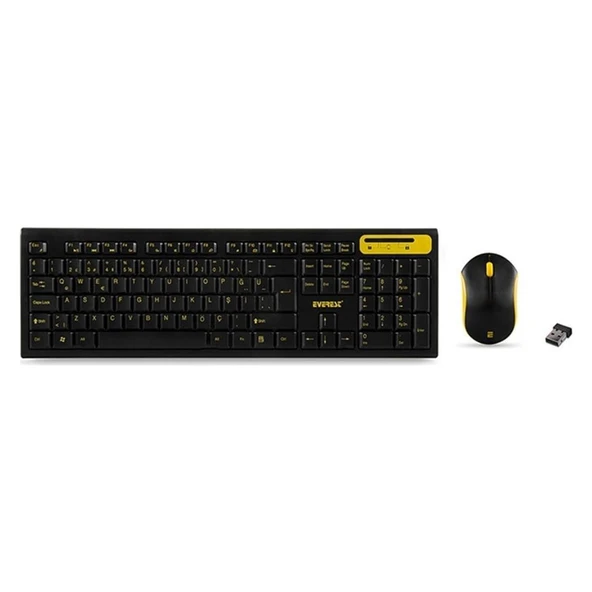 Everest 2.4 Ghz Kablosuz Klavye + Mouse Set Siyah KM-5535 ürün görseli 1