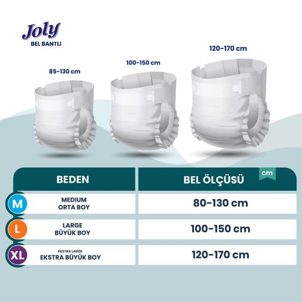 Joly  Belbantlı Hasta Bezi M-Medium Beden 60 Adet - Resim 2