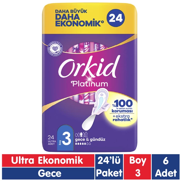 Orkid Platinum Gece Ped 24x6 144 Adet ürün görseli 1