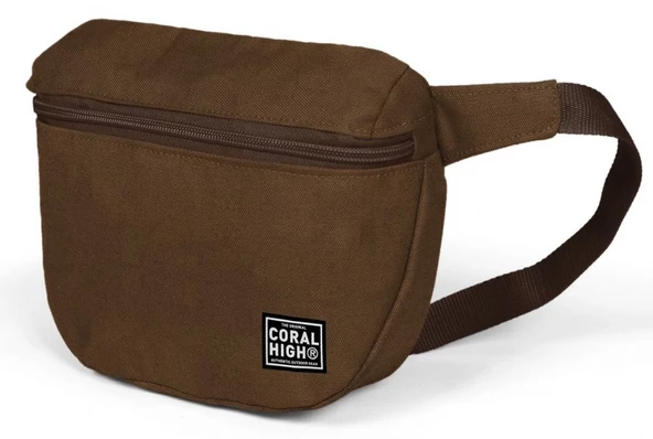 Coral High Lüks Kahverengi Suni Deri Bel Çantası ürün görseli 1