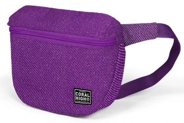 Coral High Lüks Mor Simli Bel Çantası ürün görseli 1