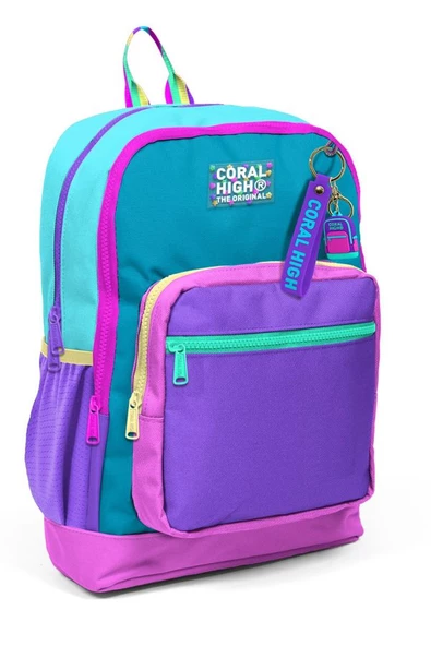 Coral High Dört Bölmeli Pembe Pastel Renkli İlkokul Sırt Çantası - Kız Çocuk ürün görseli 1