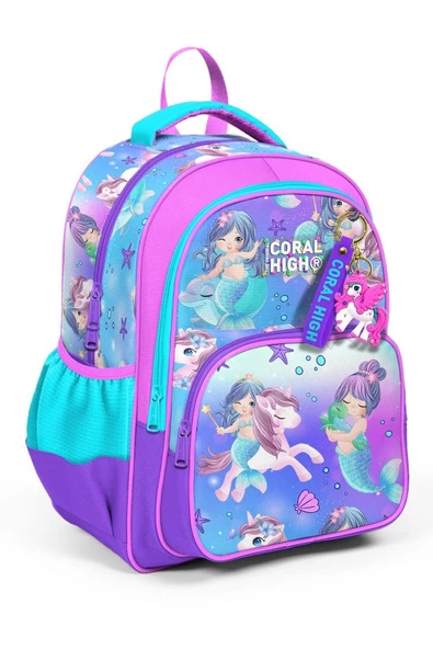 Coral High Mor Pembe Unicorn İlkokul ve Günlük Sırt Çantası - Kız Çocuk ürün görseli 1