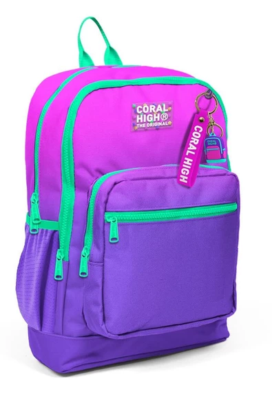Coral High Dört Bölmeli Pembe Mor Renk Geçişli İlkokul Sırt Çantası - Kız Çocuk ürün görseli 1