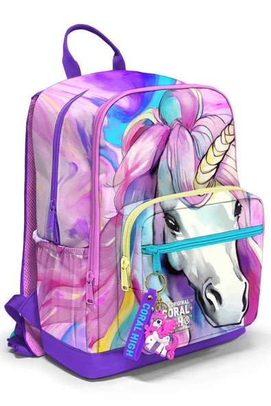 Coral High Dört Bölmeli Unicorn Ortaokul Çantası - Kız Çocuk ürün görseli 1