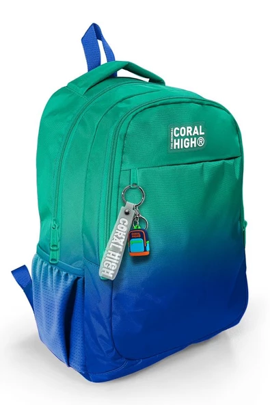 Coral High Yeşil Saks Renk Geçişli İlkokul Ortaokul ve Günlük Sırt Çantası - Erkek Çocuk ürün görseli 1