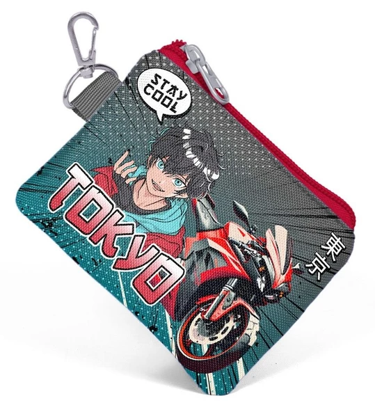 Coral High Gri Nefti Anime Motorsiklet Bozuk Para Cüzdanı - Erkek Çocuk ürün görseli 1