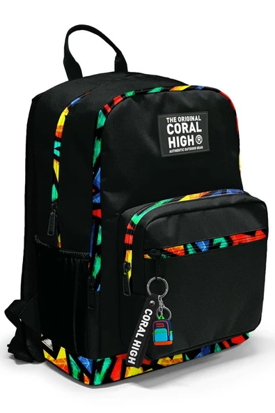 Coral High Dört Bölmeli Siyah Grafiti Ortaokul Çantası - Erkek Çocuk ürün görseli 1
