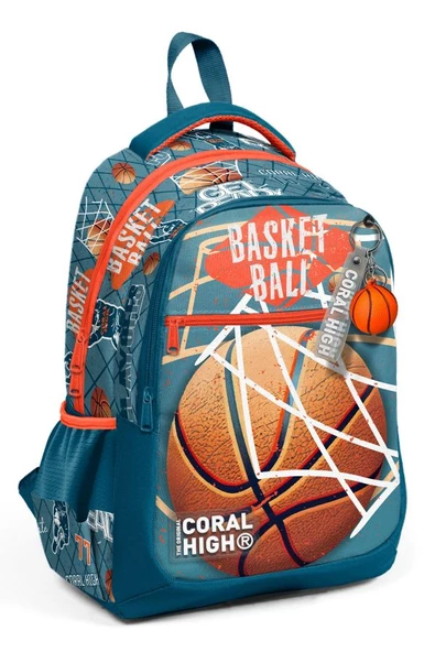 Coral High Nefti Turuncu Basketbol Desenli Erkek Çocuk İlkokul Çantası ve Günlük Sırt Çantası ürün görseli 1