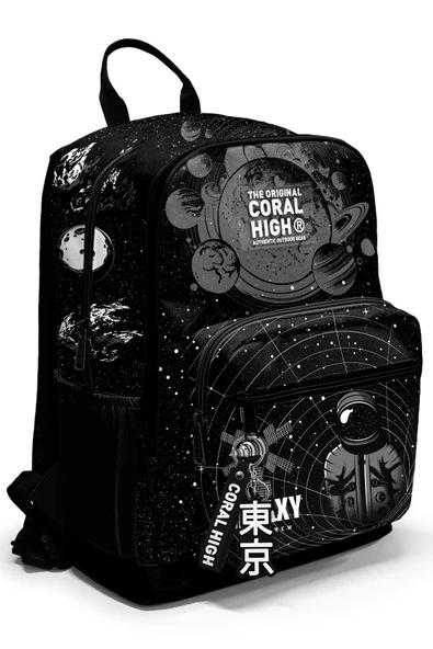 Coral High Dört Bölmeli Siyah Galaxy Ortaokul Çantası - Erkek Çocuk ürün görseli 1