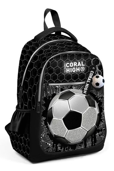 Coral High Siyah Futbol Desenli Erkek Çocuk İlkokul Çantası ve Günlük Sırt Çantası ürün görseli 1