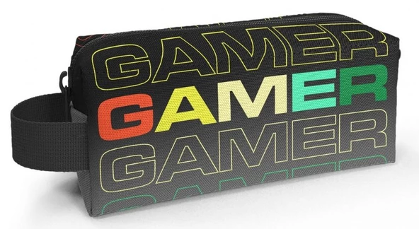 Coral High Siyah Gri Gamer Tek Bölmeli Kalemlik - Erkek Çocuk Kalem Çantası ürün görseli 1