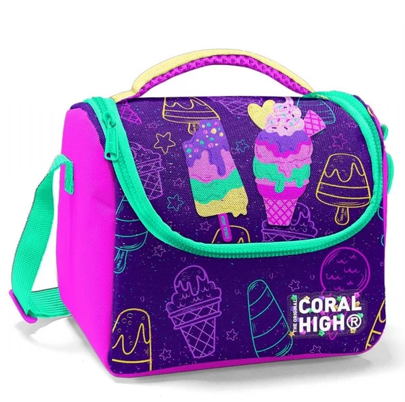 Coral High Mor Pembe Dondurma Isı Yalıtımlı Beslenme Çantası - Kız Çocuk ürün görseli 1