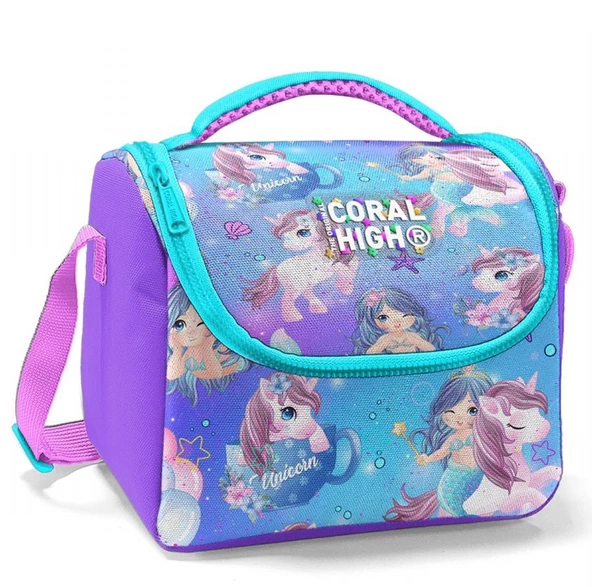 Coral High Mor Pembe Unicorn Isı Yalıtımlı Beslenme Çantası - Kız Çocuk ürün görseli 1