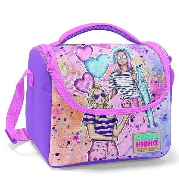 Coral High Pembe Mor Fashion Girl Isı Yalıtımlı Beslenme Çantası - Kız Çocuk ürün görseli 1
