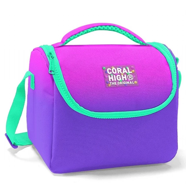 Coral High Pembe Mor Renk Geçişli Isı Yalıtımlı Beslenme Çantası - Kız Çocuk ürün görseli 1