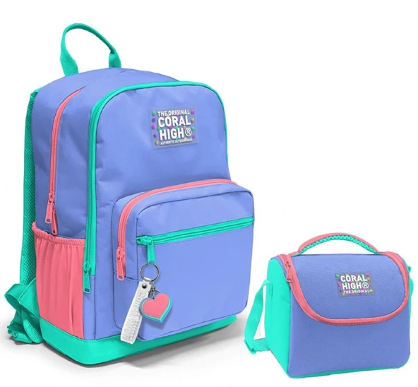 Coral High Dört Bölmeli Ortaokul Çantası ve Beslenme Çantası Seti - Derin Mavi - Erkek Çocuk ürün görseli 1