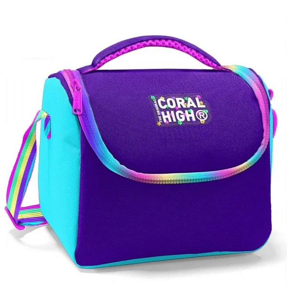 Coral High Rainbow Fermuarlı Mor Isı Yalıtımlı Beslenme Çantası - Kız Çocuk ürün görseli 1