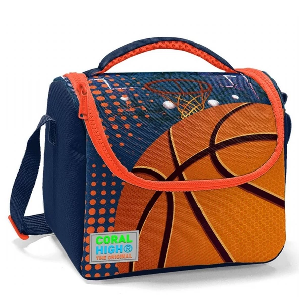 Coral High Turuncu Lacivert Basketbol Isı Yalıtımlı Beslenme Çantası - Erkek Çocuk ürün görseli 1