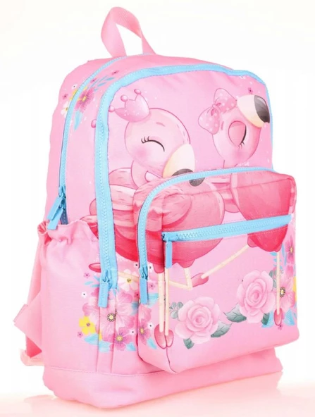 Kaukko Kids Pembe Flamingo Kız Çocuk Okul Sırt Çantası ürün görseli 1