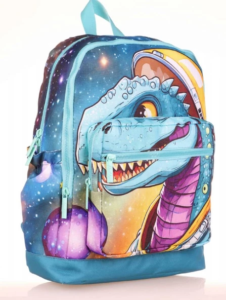 Kaukko Kids Turkuaz Dinazor Erkek Çocuk Okul Sırt Çantası ürün görseli 1
