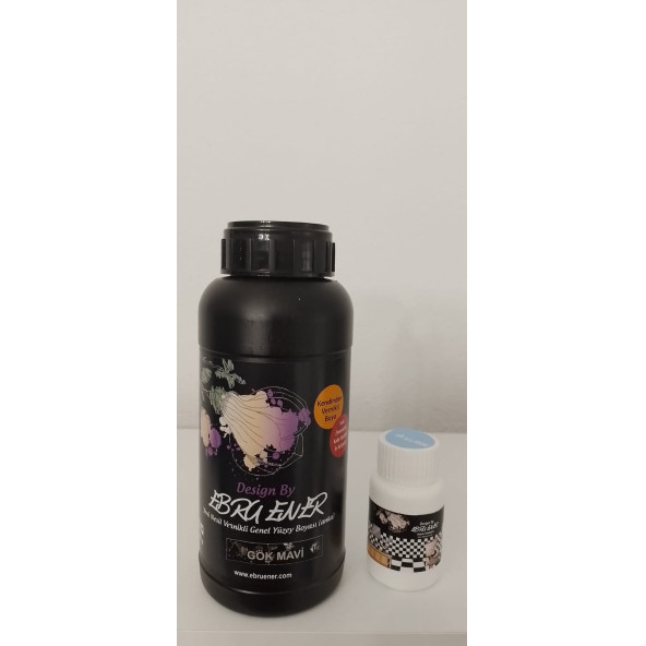 Ebru Ener Anka Vernikli Genel Yüzey Boyası Gök Mavi 500 gr. ve Katkı Maddesi 15 gr. ürün görseli 1