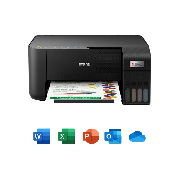 Epson Ecotank L3250 Tanklı Çok Fonksiyonlu Renkli Yazıcı Tarayıcı Fotokopi Wifi + Epson 4 x 65 ml ürün görseli 1