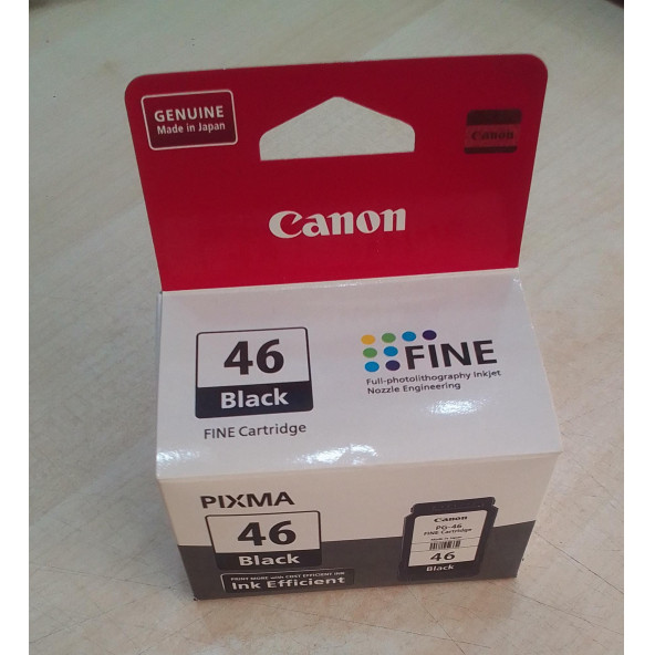 CANON PG-46 ( PG46 ) SİYAH KARTUŞ (ORJİNAL KUTUSUNDA) E404 / E414 / E464 / E484 ürün görseli 1