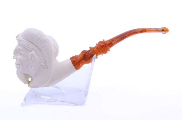 Lületaşı Pipo Doğal Lületaşı El Yapımı Özel Kutulu - Satyr İşlemeli ürün görseli 1