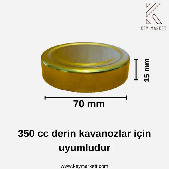 Twıst-Of 20 Adet 70 mm Yarım Etek Gold Cam Kavanoz Kapağı (20li) ürün görseli 1